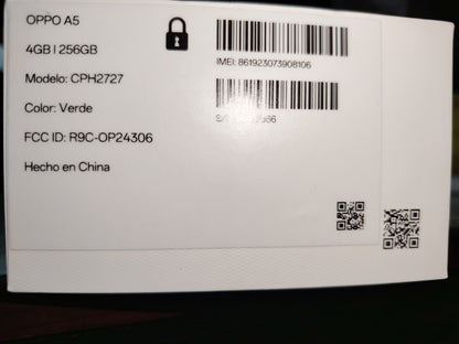 Celular OPPO A5 nuevo